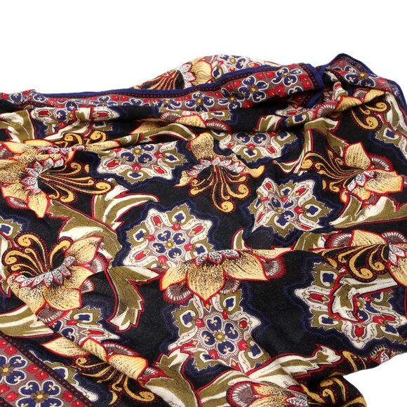 Vintage Oscar de la Renta Studio Scarf Poly Blend Paisley Floral Wrap Shawl - Picture 8 of 10